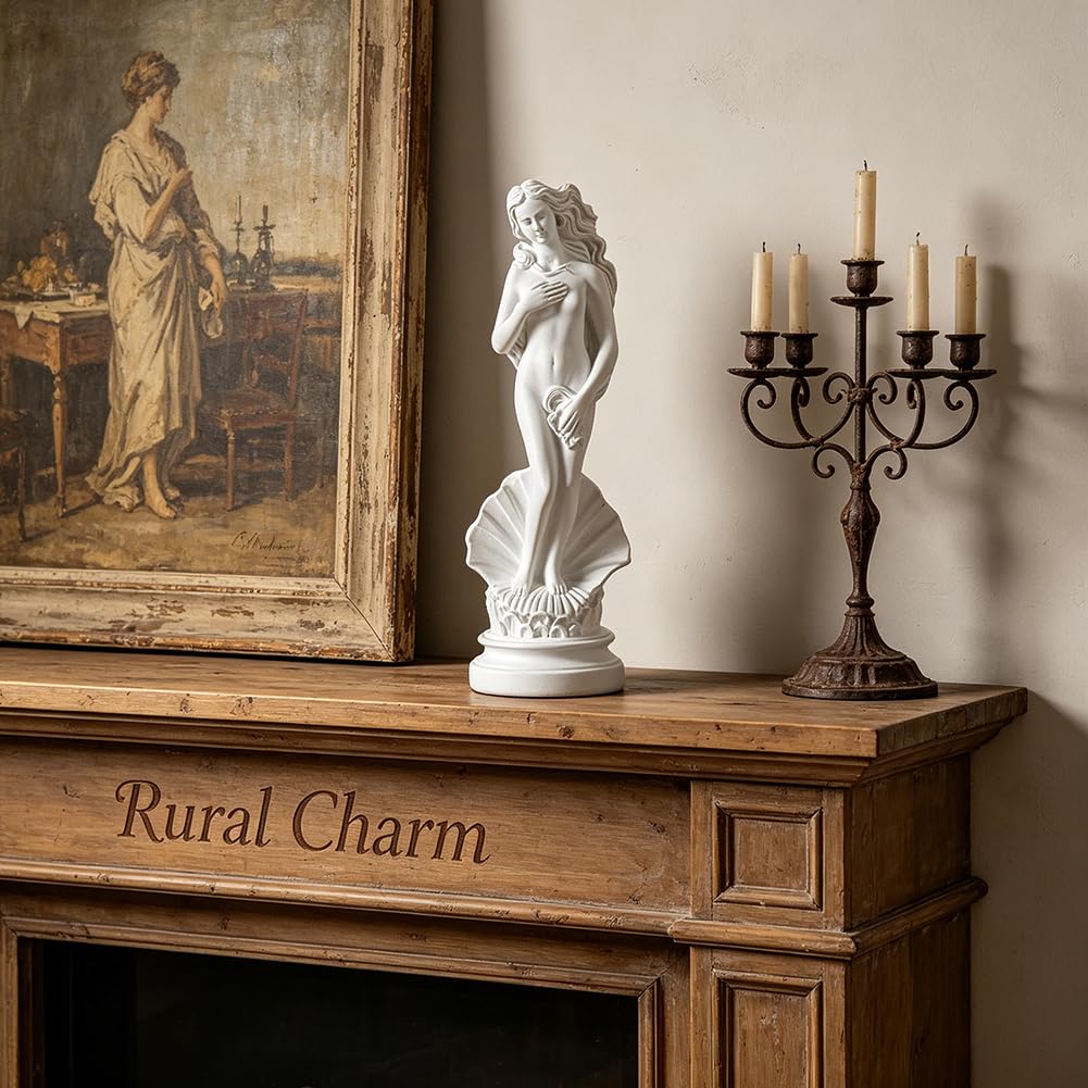 Statua di Afrodite, nascita di Venere, la dea della giovinezza Statua grega da giardino, scultura in resina sintetica, dea greco-romana, figura artistica, classica bianca, complemento d'arredo-