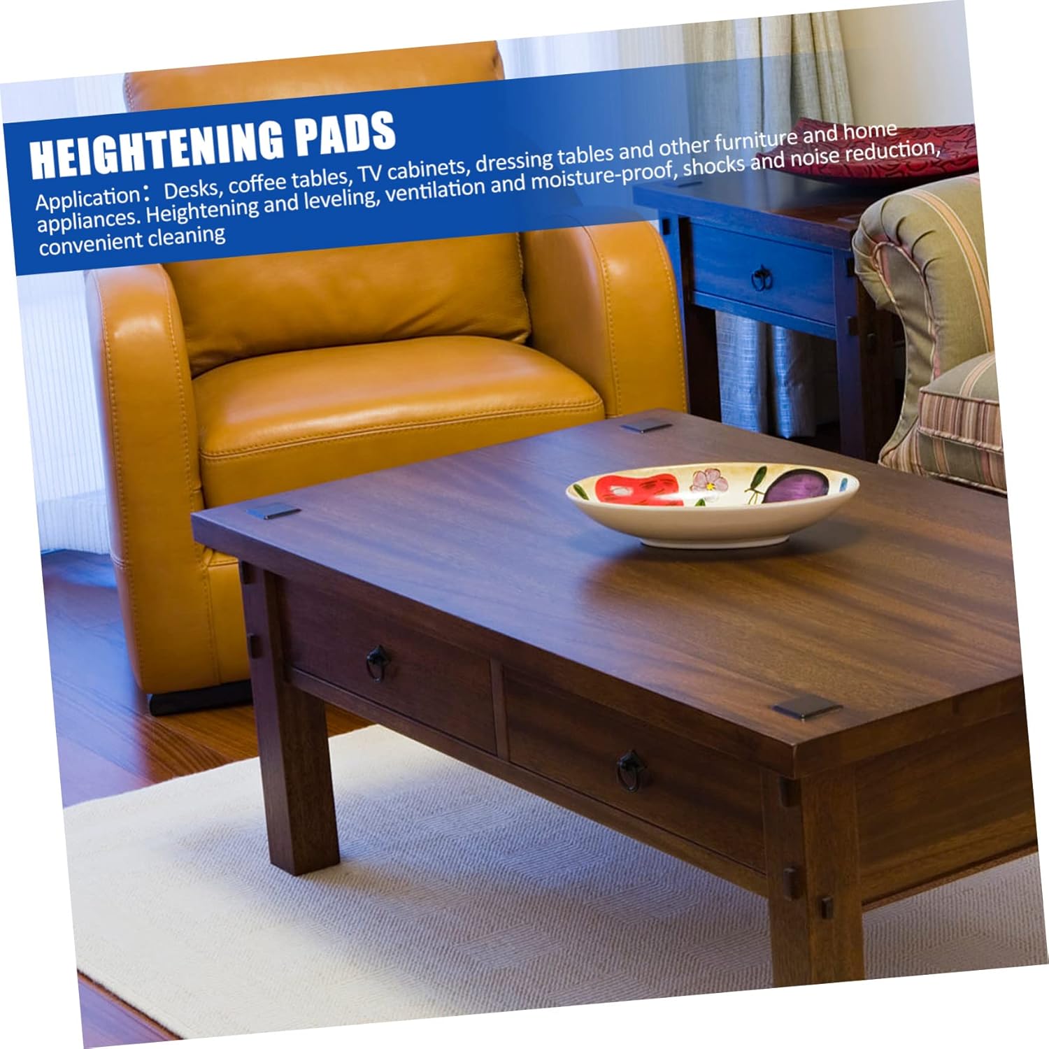 4pcs Heavy Duty Bed Risers Non- Elevators for Sofas Tables and Chairs Floor Protectors to Reduce Noise and Scratches Furniture Risers for