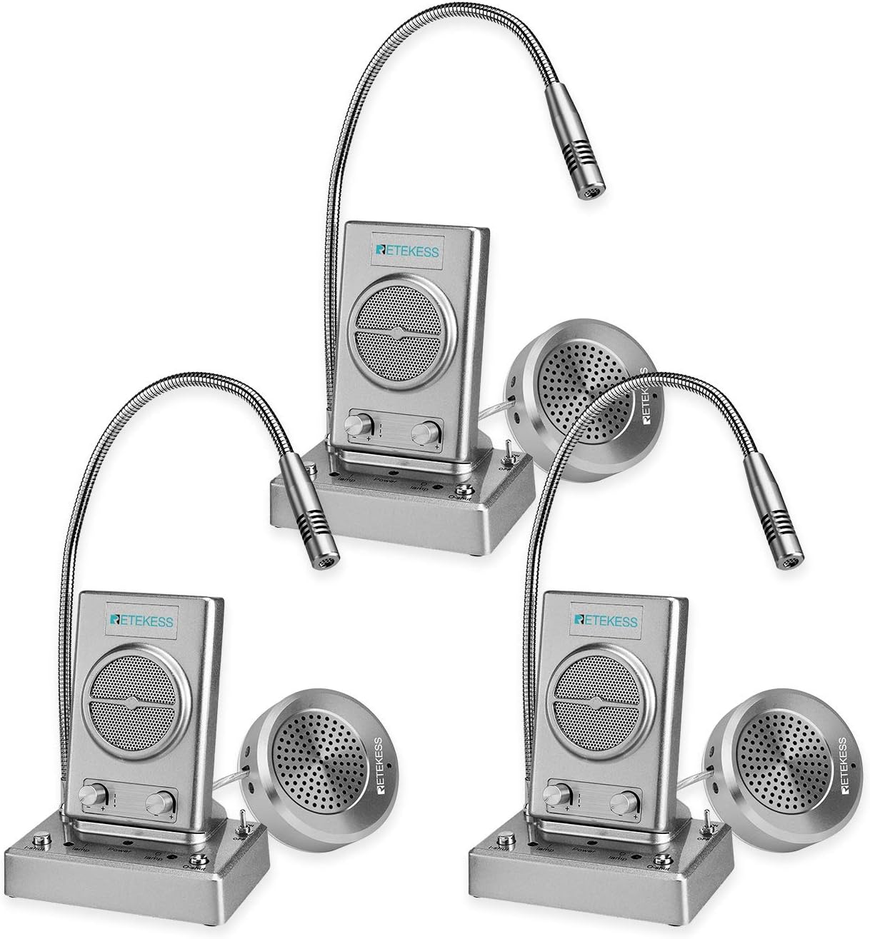 TW102 Window Intercom,Intercom System,8M Microphone,Connect Wireless Mic,Speaker for School,Hospital,Express(3 Pack)