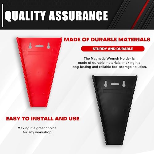Miniatura 4 de C&T Paquete de 2 organizadores de llaves magnéticas, soporte para llaves magnéticas, SAE y métrico, estante de llaves de calidad premium, 14