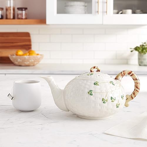 Miniatura 4 de Belleek Grupo 0016Shamrock Tetera 35Fluid Ounce color blanco