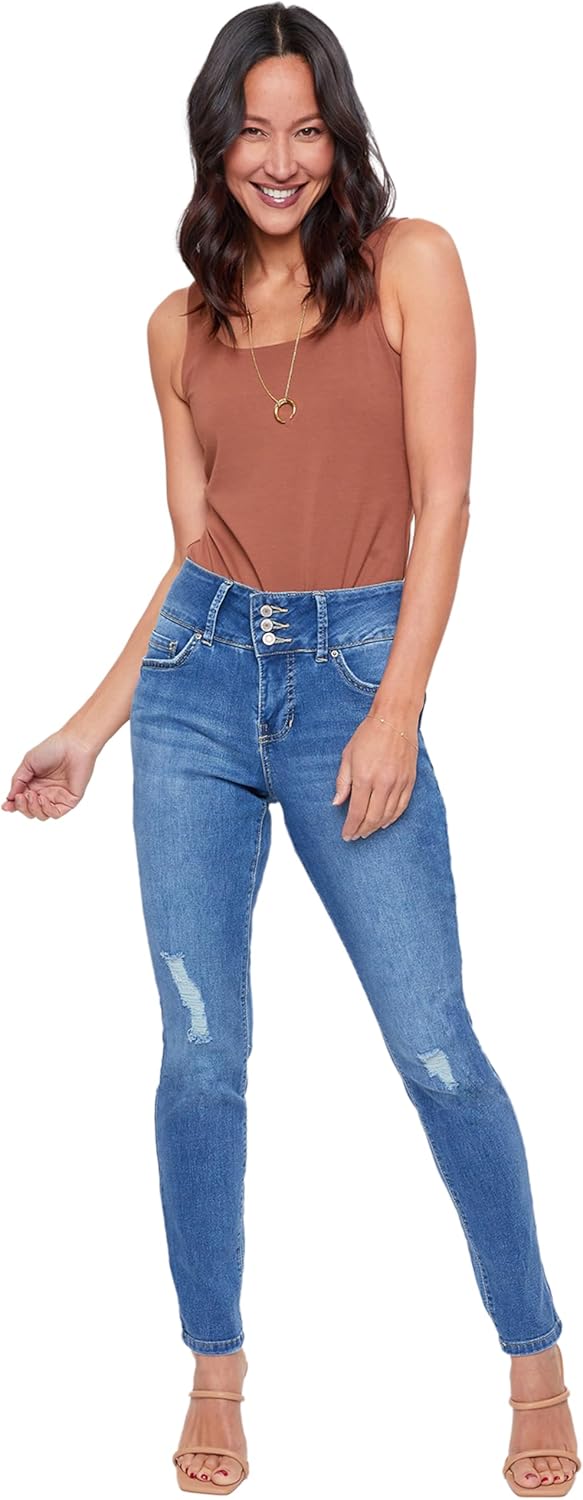 Womens Essential 3 Button High Rise Skinny Jean with Functional Front Pockets - Image 4