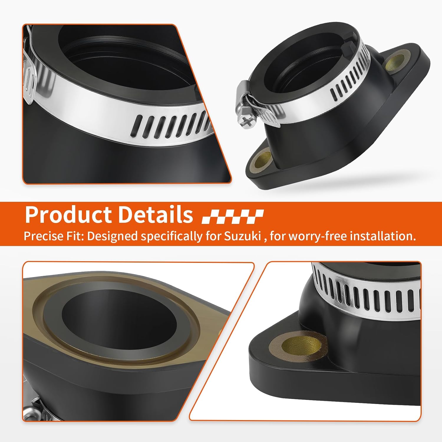 Carburetor Intake Manifold Boot Adapter for Suzuki Eiger KingQuad 400 2x4/4x4 LT-F400 LT-A400 2002-2010 13101-38F00