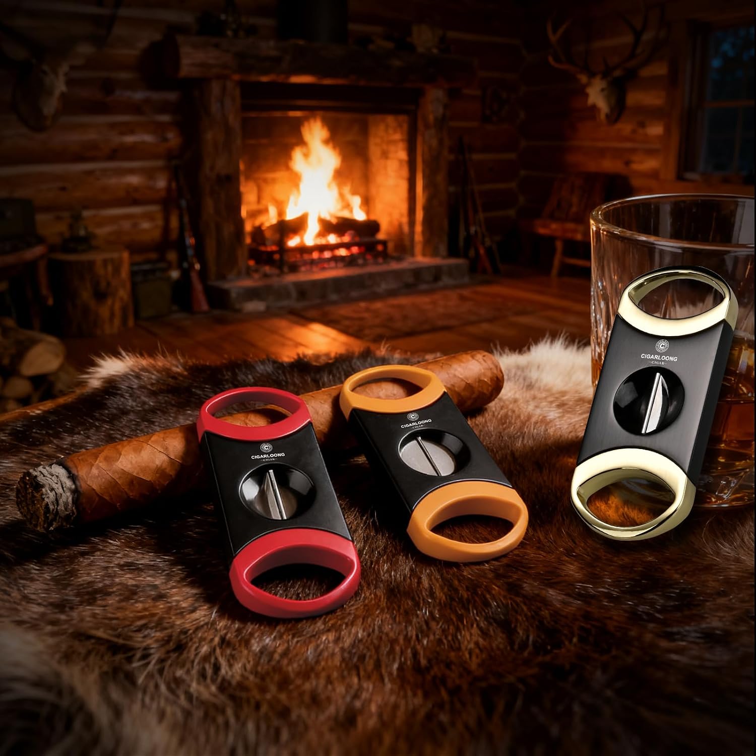 V-Cut Cigar Cutter with Stainless Steel Double Blade, Sharp Portable Cigar Cutter Guillotine Scissors Cigar Accessories Gift for Men