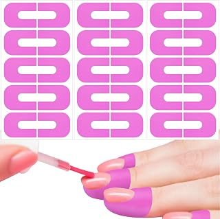 30 PCS Nail Polish Protector for Fingers, U Shape Nail Polish Protectors, Gel Nail Sticker, Finger Protection Cuticle Protector Tape for Nail Painting -Purple