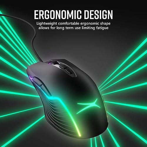 Miniatura 4 de Premier Accessory Group - Ratón con cable RGB Altec Lansing (ergonómico, 1200 a 7200 ppp)