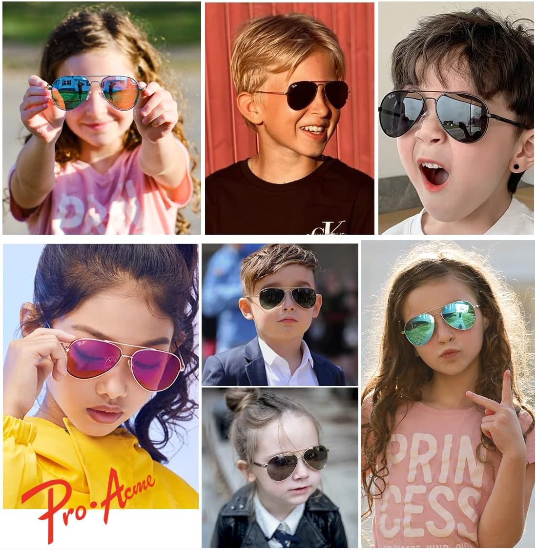 Pro Acme Kids Aviator Sunglasses for Boys Girls, Polarized Small Face for Youth Juniors Age 3-18, with Two Sizes 50MM 52MM - Image 2