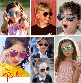 Pro Acme Kids Aviator Sunglasses for Boys Girls, Polarized Small Face for Youth Juniors Age 3-18, with Two Sizes 50MM 52MM