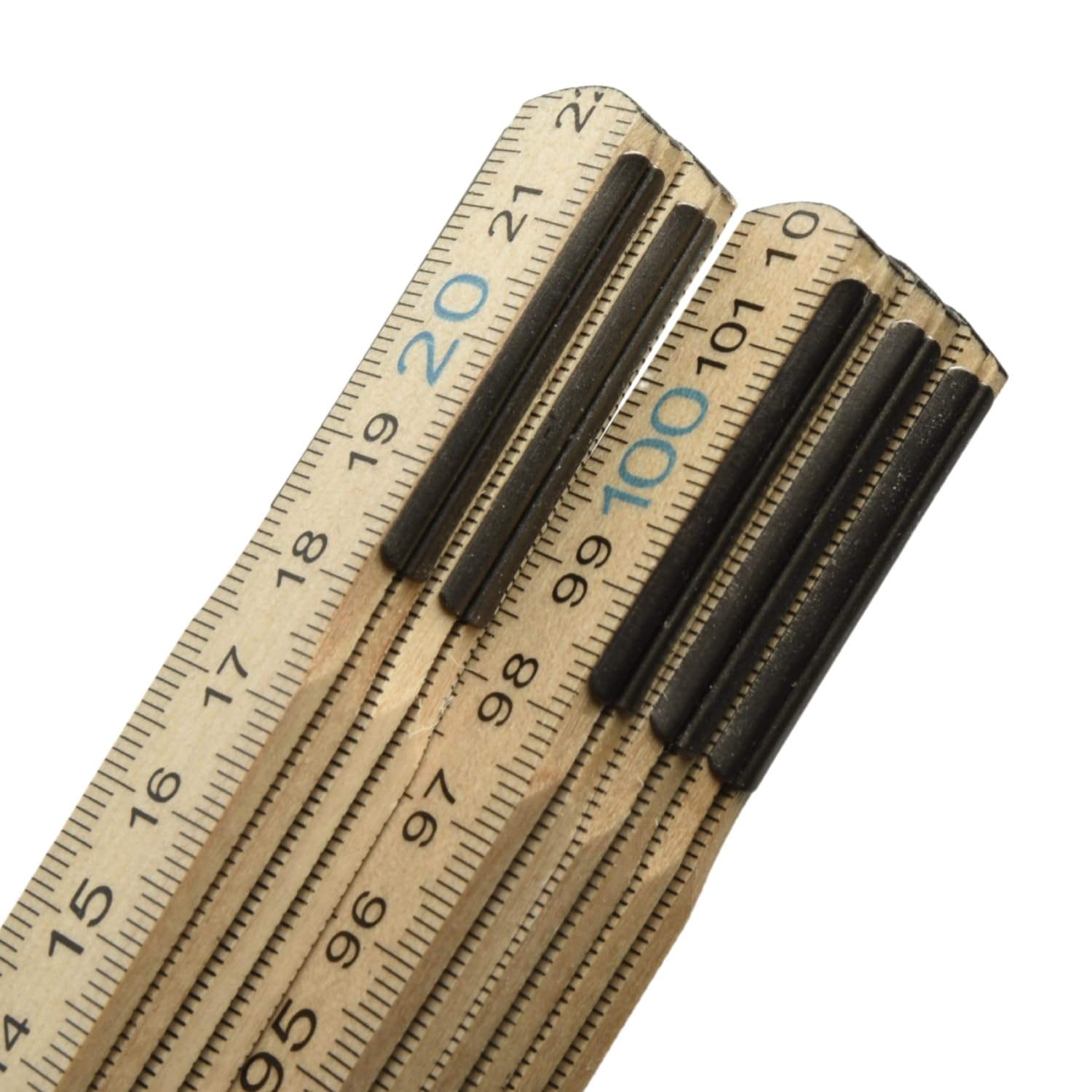 B2c Birch Wood Folding Wooden Rule Measure 1M/2M Pocket Ruler Double Sided Metric Carpenter (, 2M)