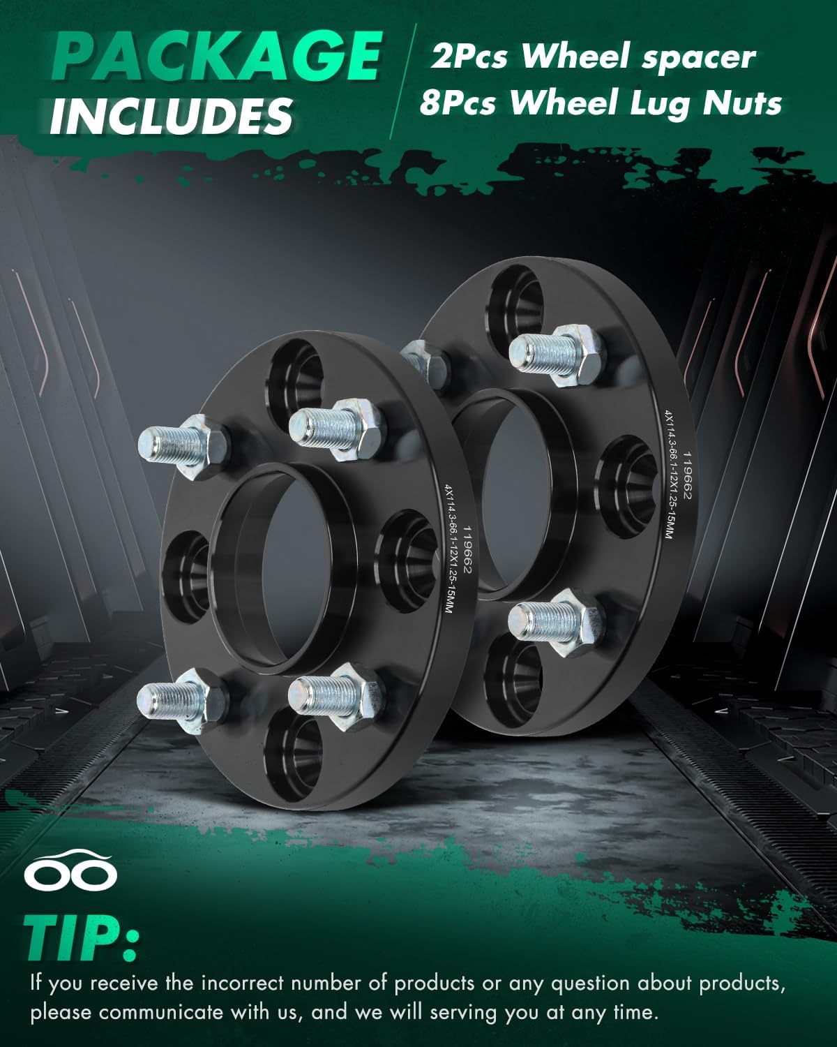 SCITOO 2Pcs 4x4.5 Wheel Spacers 15mm Fit for Nissan 200SX 240SX Altima Cube NV200 Sentra Tiida Versa Hubcentric Wheel Spacers 4x114.3 Studs 12x1.25 Bore 66.1mm