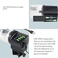 Vista 5 de DXOPHIEX Alimentador automático de pescados, dispensador de alimentos, alimentador de peces de vacaciones alimentado por batería y USB para acuario