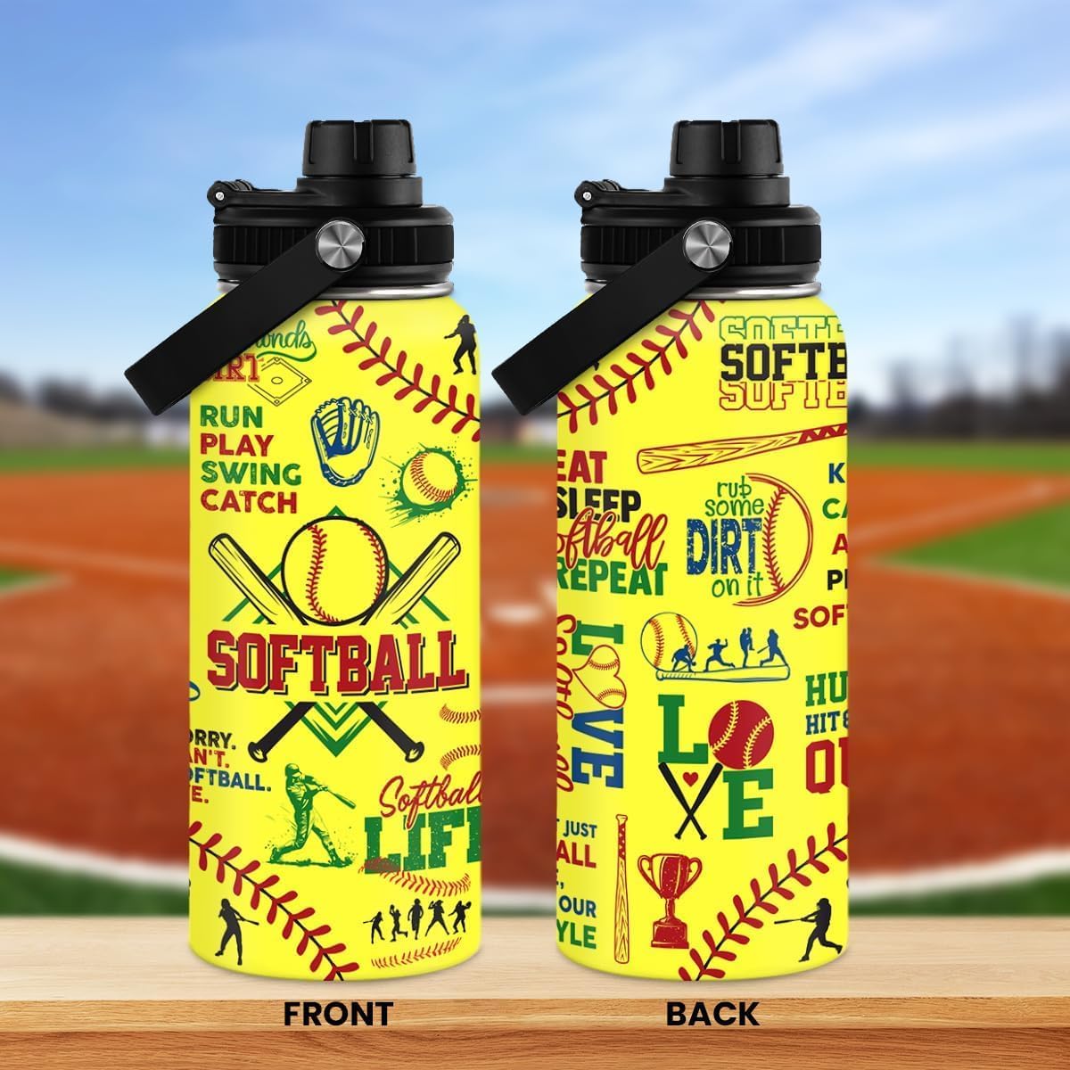 Softball Gift Water Bottle With Lid, 32oz Insulated Stainless Steel Sport Bottles - Gift for Softball Players Fan Coach - Image 6