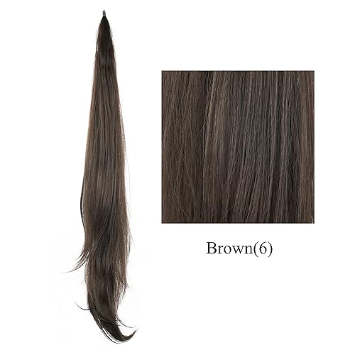 Miniatura 2 de IMISSU Extensión de cabello de cola de caballo flexible colas de caballo (marrón)