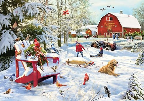 Calendario de Adviento de The Farm at Christmas (cuenta regresiva para Navidad) con imágenes navideñas de Vermont Christmas Company