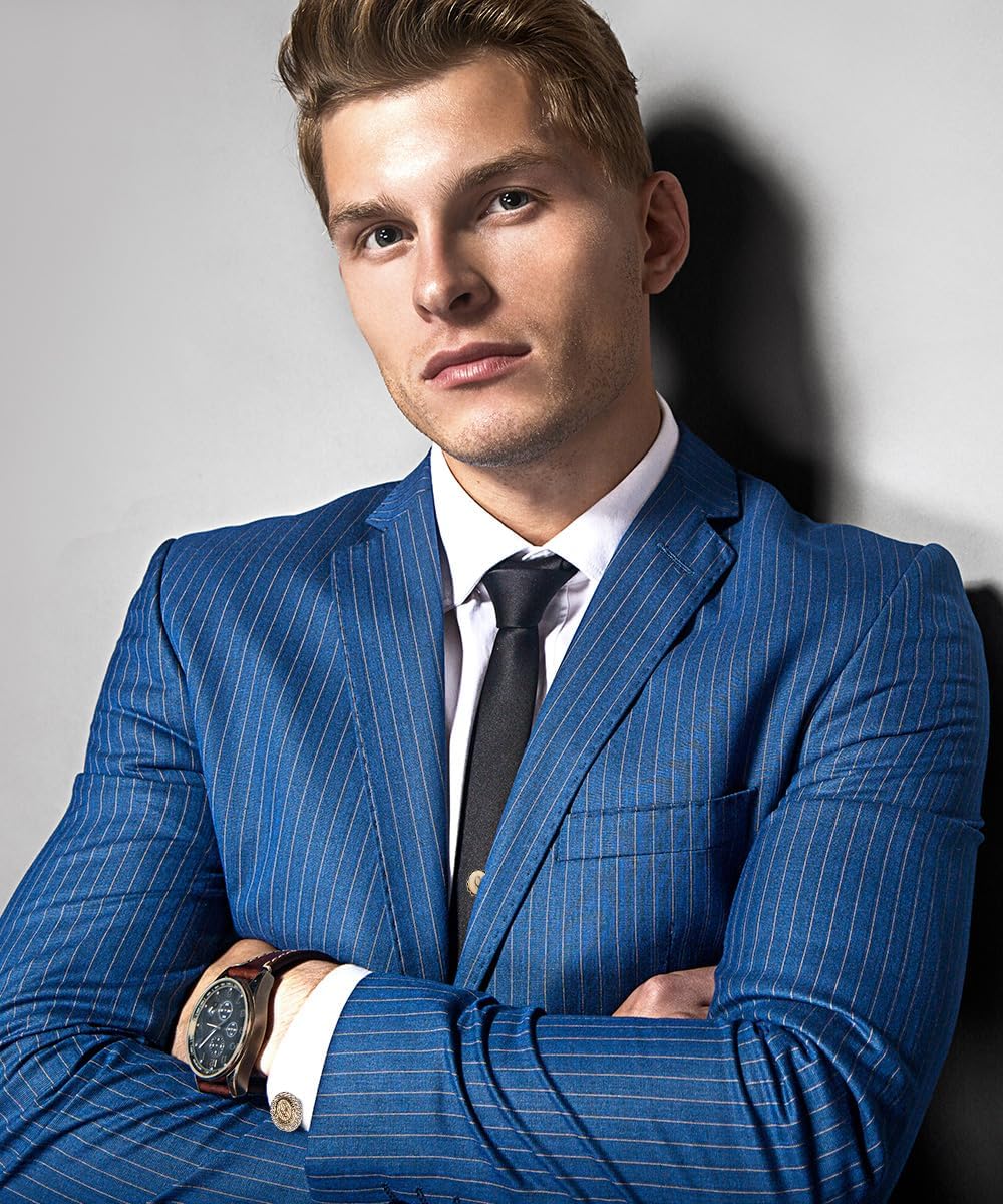 Bling Initial Cuff Links & Tie Tack Set: A to Z