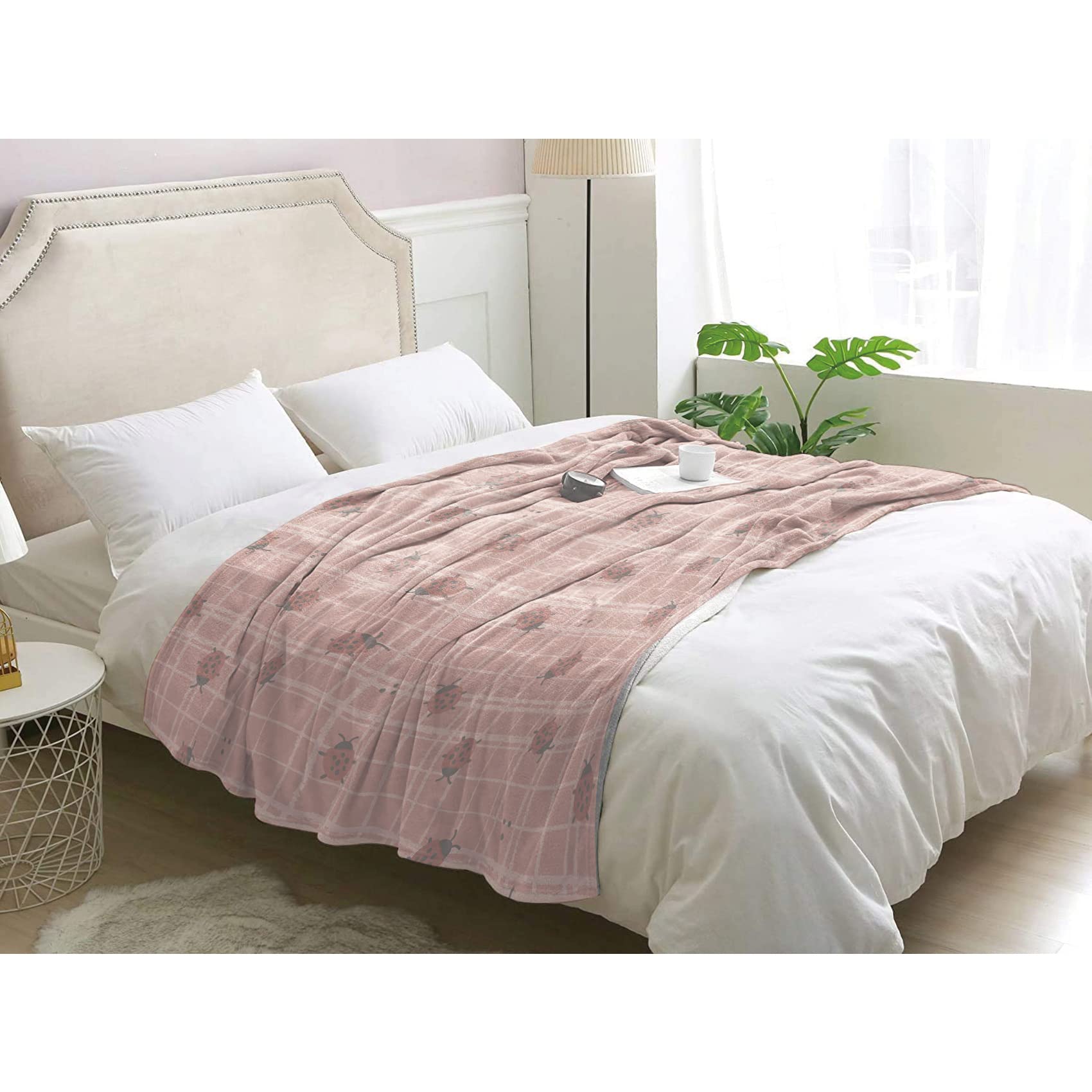 Couverture polaire 150 x 200 cm chaude et douce en flanelle peluche 270 GSM BUKITA pour hiver