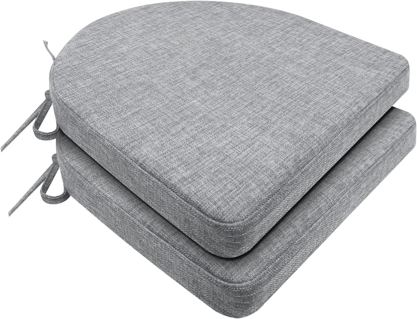 Chair Cushions for Dining Chairs 2 Pack 35D High-Density Foam Seat Cushions for Kitchen Chairs with Ties Non Slip and Removable Cover Chair Pads 16.5" x 16.5" x 2" (Lake Blue)