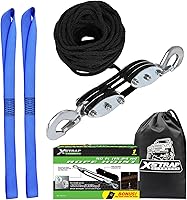 Vista 8 de XSTRAP STANDARD - Polipasto para cuerda de 65 pies, 4,000 libras de resistencia a la rotura, para trabajos pesados con 2 paquetes de eslinga