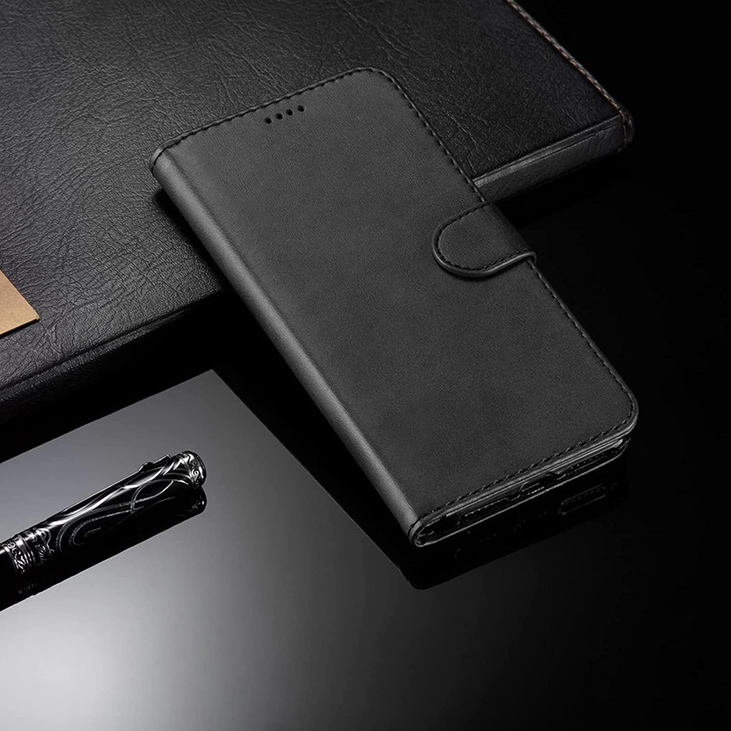 Flip Case for iPhone 13/13 Mini/13 Pro/13 Pro Max, Vintage Matte Leather Wallet Case Card Slot Kickstand Magnetic Shockproof Flip Case (Color : Preto, Size : 13 6.1")