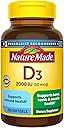 Nature Made Vitamin D3 2000 IU (50 mcg), Vitamin D Supplement for Bone, Teeth, Muscle and Immune Health Support, 250 Softgels, 250 Day Supply