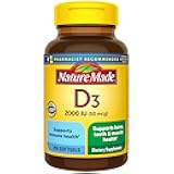 Nature Made Vitamin D3 2000 IU (50 mcg), Vitamin D Supplement for Bone, Teeth, Muscle and Immune Health Support, 250 Softgels, 250 Day Supply