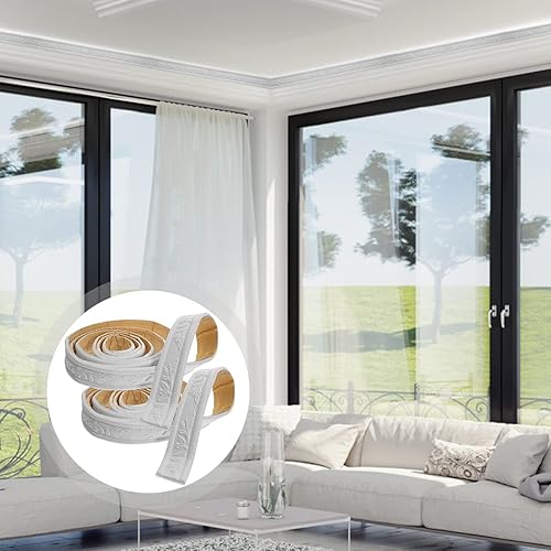 Miniatura 4 de SOLUSTRE Tira de calafateo, 2 rollos de espuma 3D para bordes de pared, autoadhesivos, línea de zócalo para decoración del hogar, baño, cocina