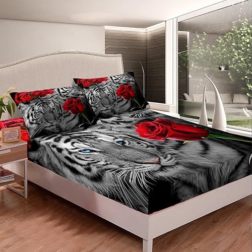 Miniatura 3 de Castle Fairy Sábana bajera ajustable de nido de abeja neón, tamaño matrimonial, juego de ropa de cama geométrica hexagonal verde y azul con 2 fundas