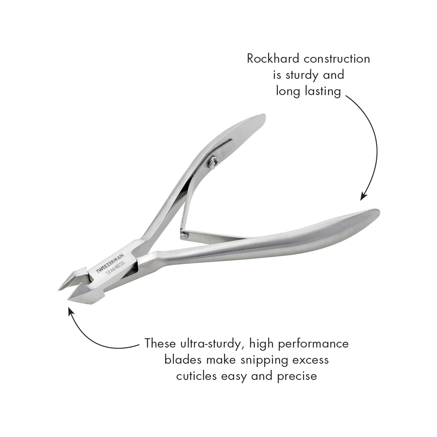 Tweezerman Professional Stainless Steel Rockhard Cuticle Nipper 1/2 Jaw (ZW-3196-P)