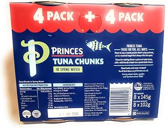 Princes Tuna Chunks in Spring Water, 8x145g