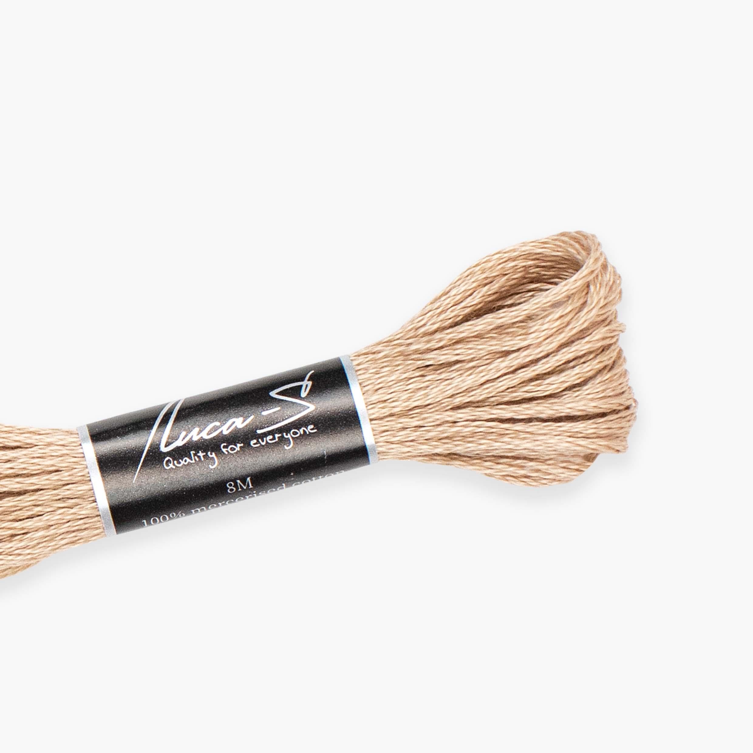 Premium Embroidery Thread Luca-S, 100% Giza Cotton, Oeko TEX Certified Stranded Cotton - 440 / DMC 3864 / Anchor 376