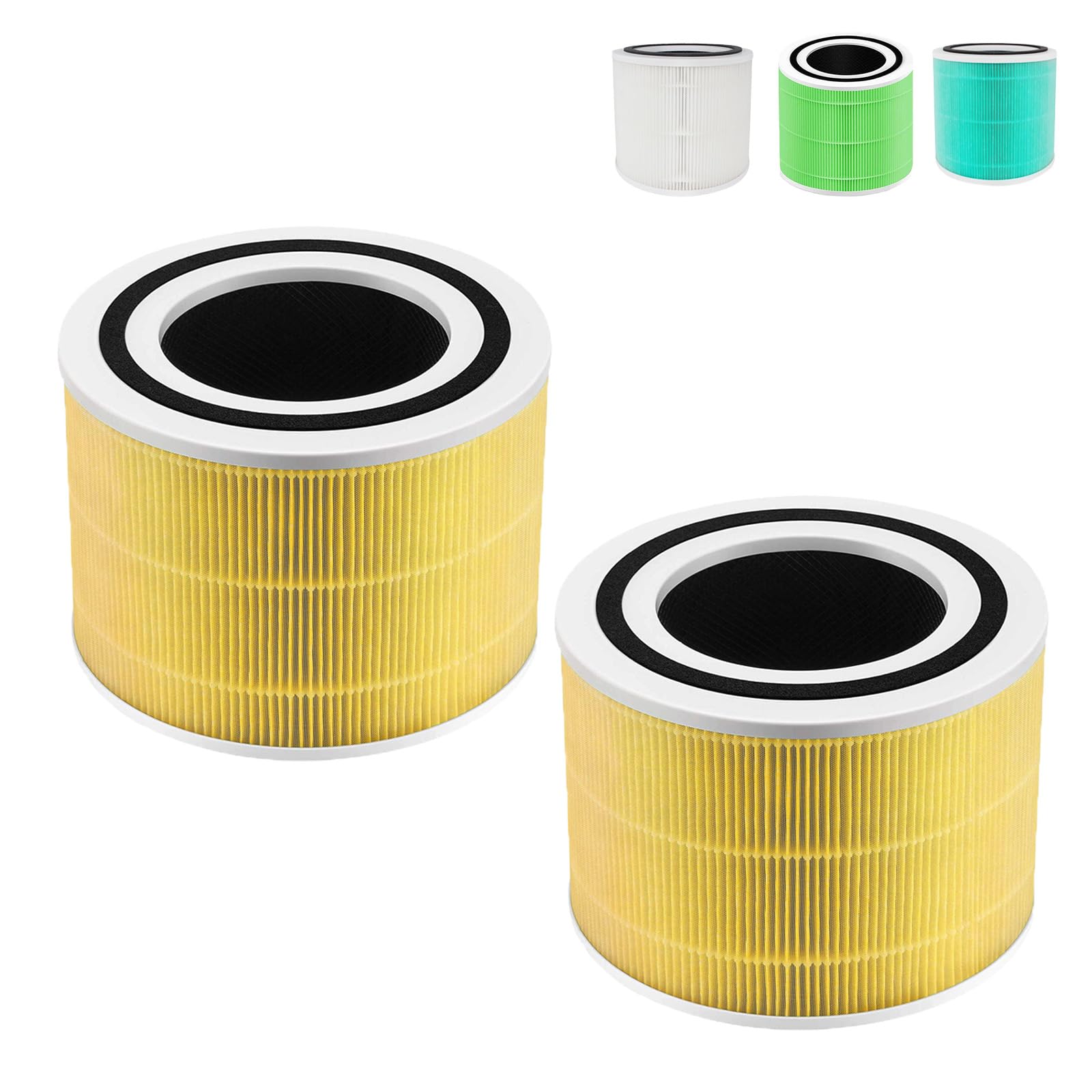 Haustierallergie Ersatzfilter für LEVOIT Core 300 300S | ‎Core 300-RF-PA 3-in-1 HEPA Filter kompatibel mit LEVOIT Core 300 300S Luftreiniger, für Tierbesitzer Raucher Allergiker-2 Stück, ‎Gelb