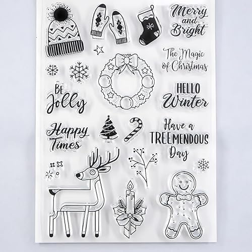 Kwellam Feliz Navidad Hello Winter Deer Wreath Candle Sellos transparentes para hacer tarjetas decoración y bricolaje Scrapbooking 3090603