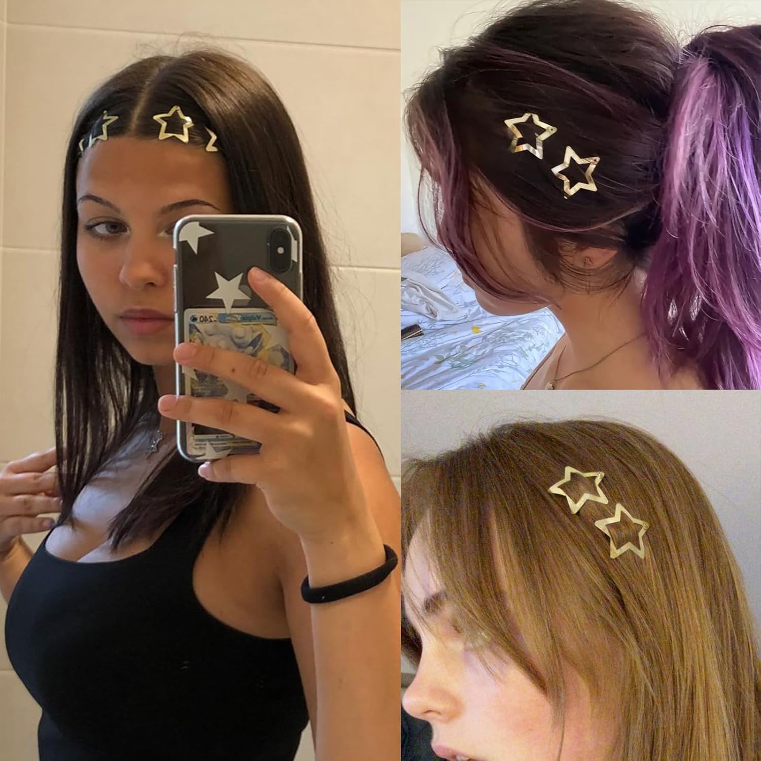 Star Hair Clips 2000s Y2K Gold Star Hair Accessories Snap Hair Barrettes Non Slip Metal Hair Clips for Girls Women -30 PCS 1.18", 1.57" - Image 5