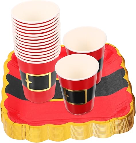 NOLITOY 1 juego de tirar de la bandera decoraciones de Navidad camping taza desechable decorar suministros de fiesta taza de fiesta de Navidad tazas