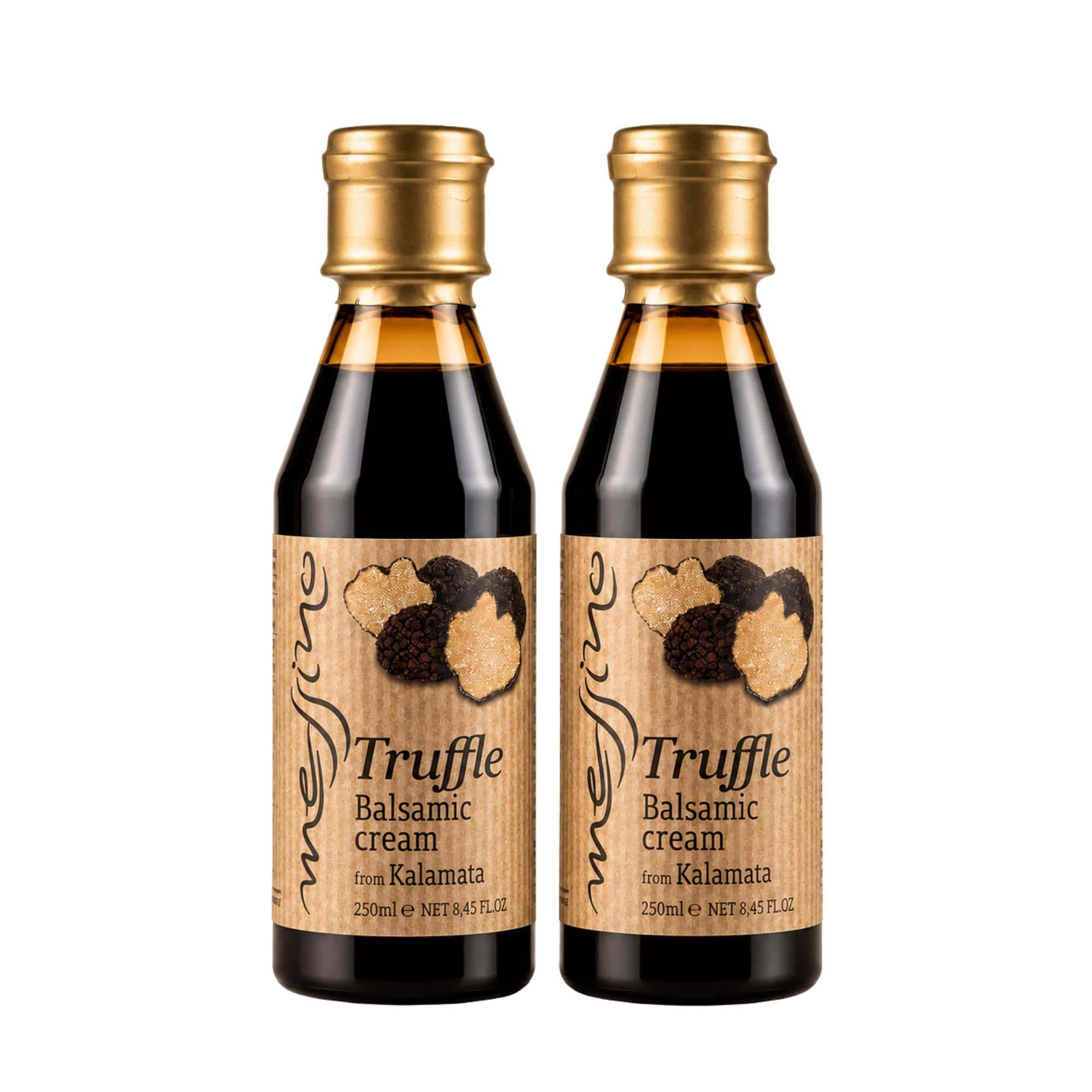 Messino Greek Truffle Balsamic Cream – Pack of 2 x 250ml (500ml Total) | Gourmet Dressing for Salads, Meat, Pasta & Desserts | Vegan, No Added Sugar