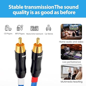 Q-P2 18 Gauge OFC Speaker Wire Pair with RCA Male (White & Red) to 2 Pair Banana (4banana) Plugs, Q-P2 (0.75M(2.4ft))