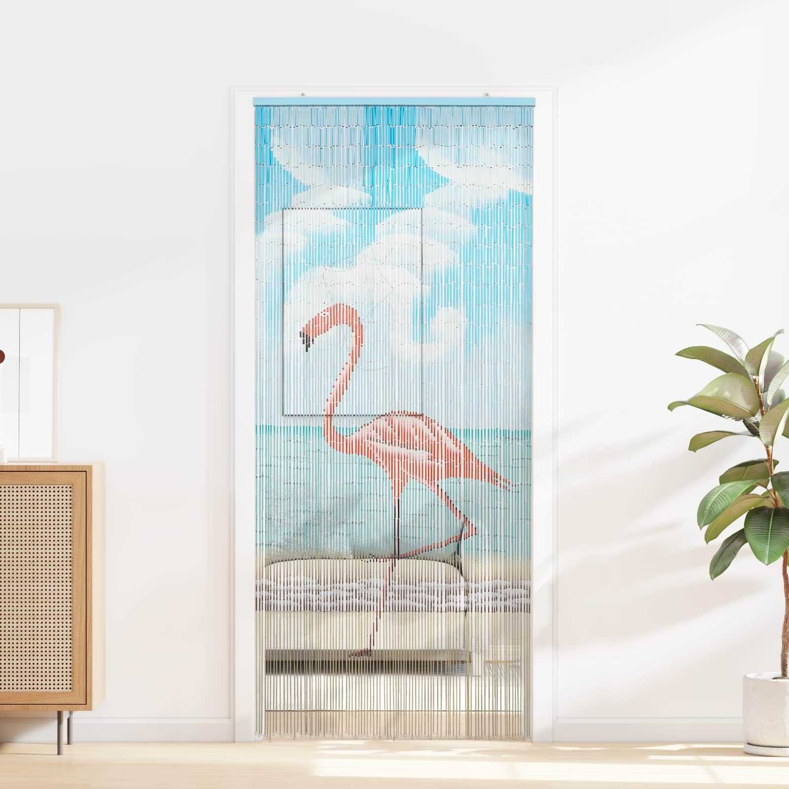 vidaXL Insektentürvorhang Mehrfarbig 200 x 90 cm Bambus