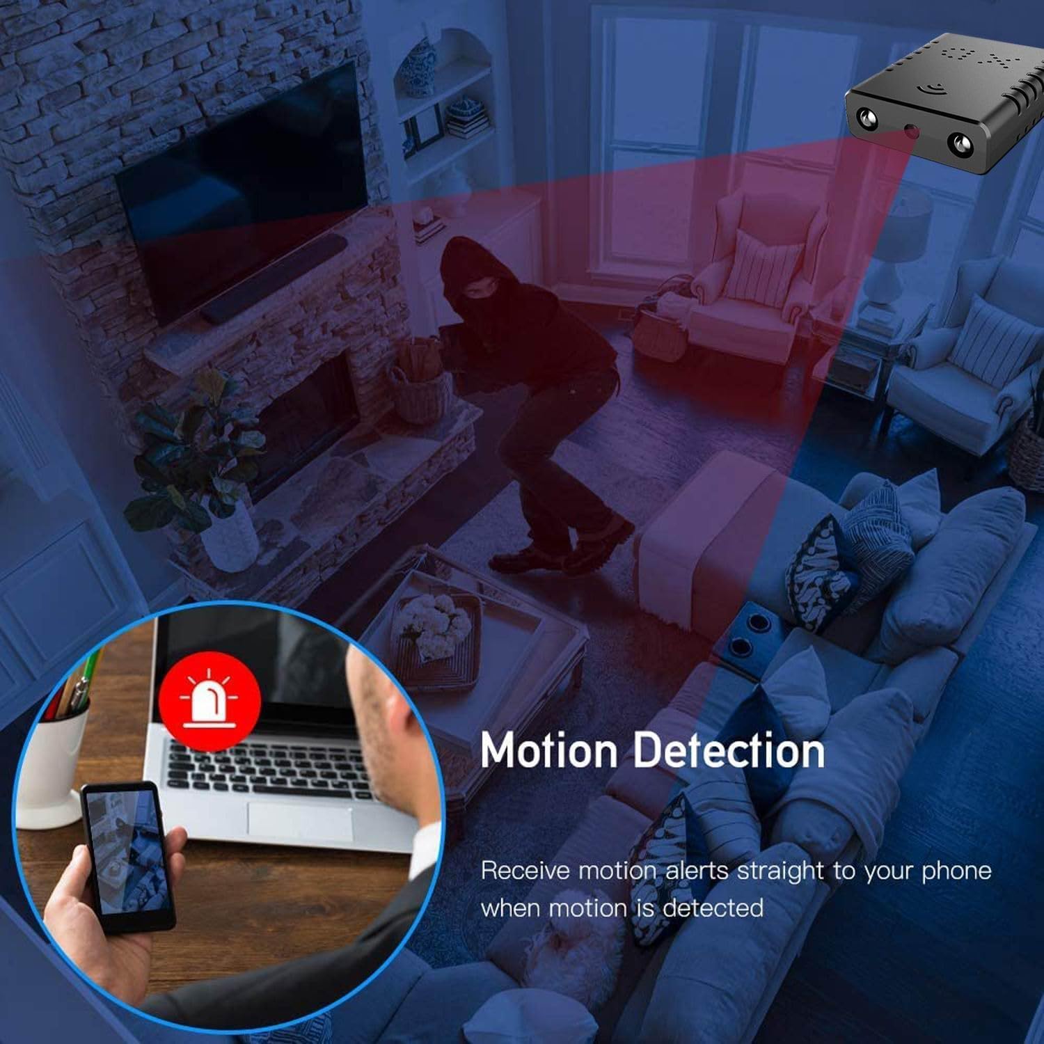 Smallest WiFi Camera,Wireless Battery Cameras,1080P Baby Monitor Cameras,Portable Vdeo Cam with Video Recording Live Feed Night Vision,Motion Detection,Cloud Storage,Remote Viewing with iOS Android