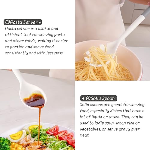 Miniatura 5 de YSTKC Juego de utensilios de cocina, 11 piezas de utensilios de cocina de silicona con soporte, mango ergonómico de madera, antiadherente,