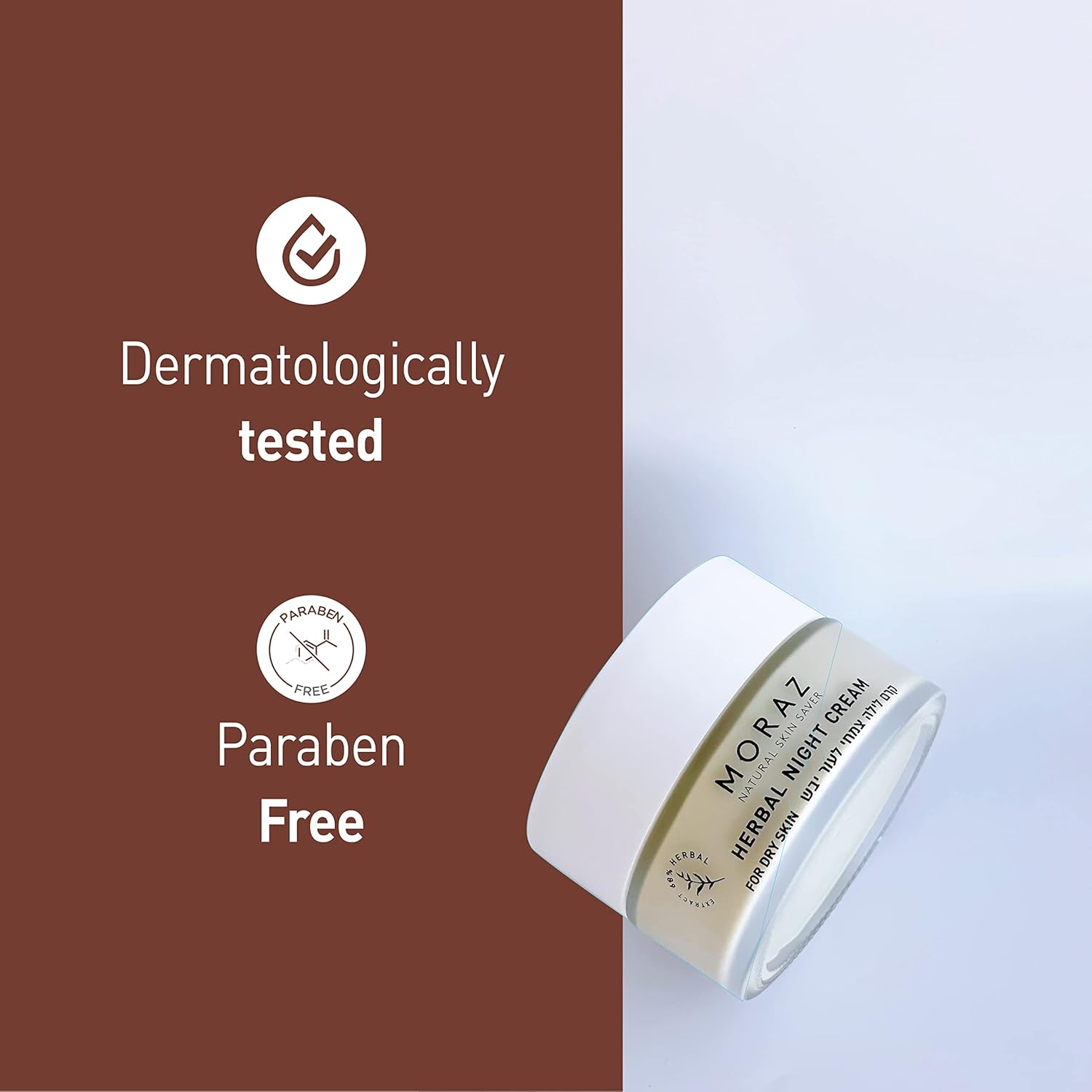 Moraz Herbal Night Cream – SLS & Paraben-Free Anti Aging Moisturizer Face Cream with 68% Rosemary Extract, Jojoba Oil, Coconut Oil & Cocoa Butter – Vitamin E Face Cream for Dry Skin, 1.7 Fl Oz - Image 4