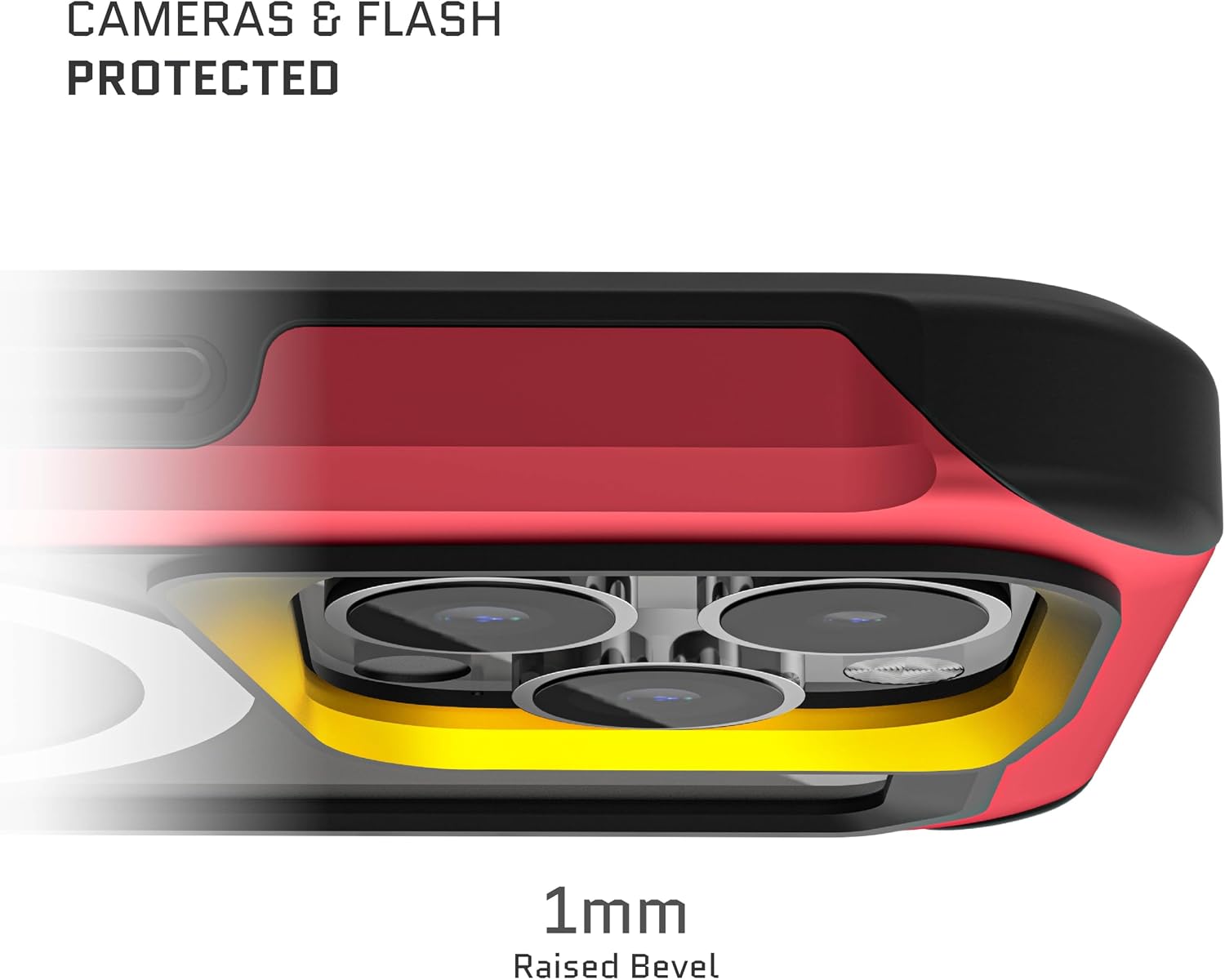 Ghostek Atomic Slim iPhone 15 Pro Case - Aluminum Bumper Cover with Clear Back - Shockproof Drop Tested Hard Rugged iPhone Case - Wireless Charging Compatible iPhone 15 Pro Case MagSafe (6.1") (Red) image 3