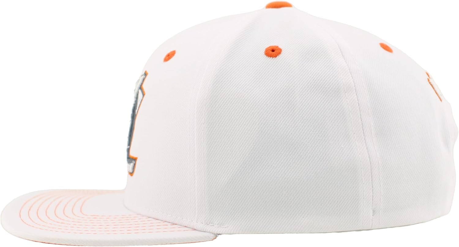 ZHATS NHL Unisex-Adult NHL Officially Licensed Adjustable Snapback Hat Flat Bill Z11 Pop White - Image 3