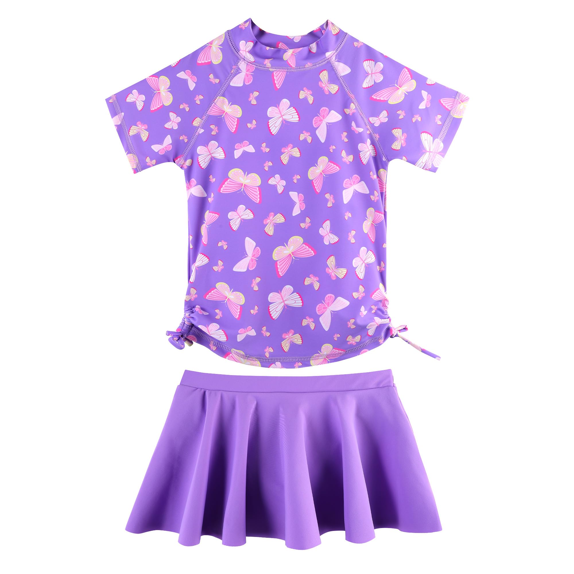 Traje de baño de dos piezas para niñas con protección UV para niños de secado rápido UPF 50+ traje de baño 3-12 años