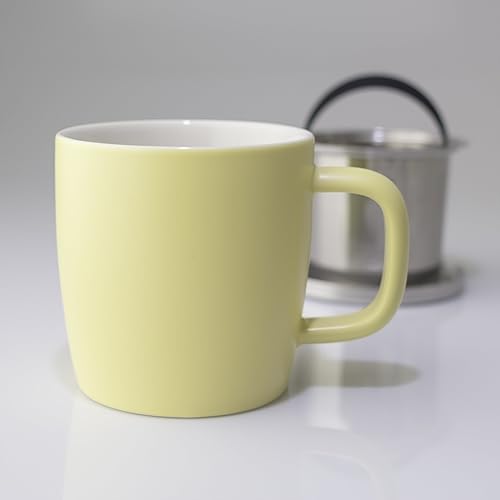 Miniatura 9 de FORLIFE Taza de preparación con acabado satinado de rocío con infusor de cesta y tapa de acero inoxidable, 11 onzas (niebla de lavanda)