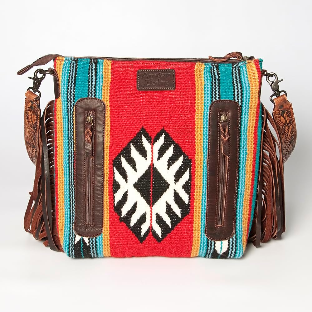 American Darling Signature Crossbody Hand Tooled Saddle Blanket Genuine Leather women bag western handbag purse