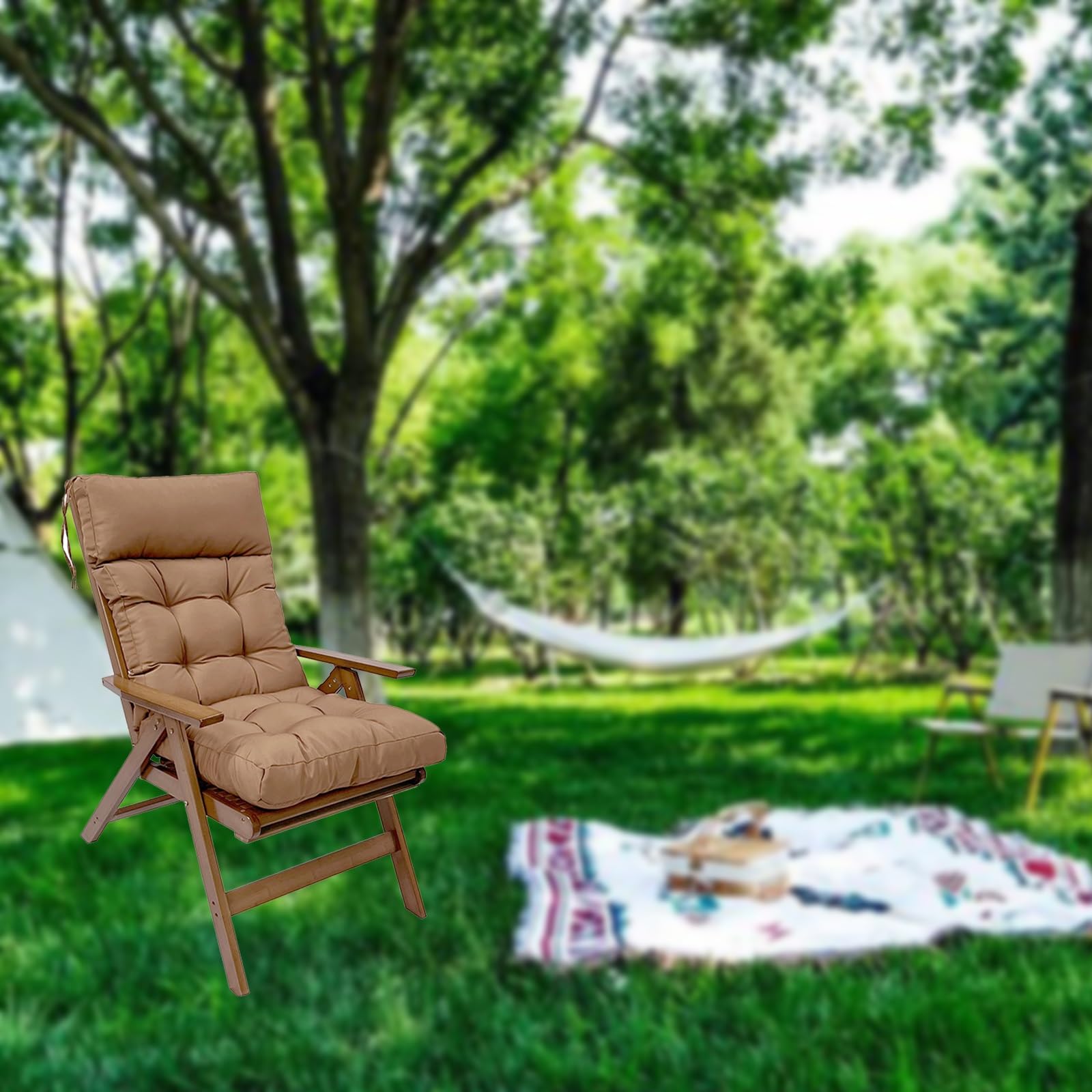Cojín de silla impermeable contra el desgaste solar y deslizamientos en patio