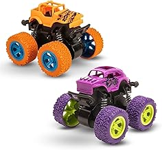Sky Tech® Monster Trucks (Pack of 2), Friction Powered Monster Car Toys for Boys 3-7 Years Old, Durable High-Density Alloy and Non-Toxic Plastic, Non-Slip Tires for Educational Play(Pack of 2)