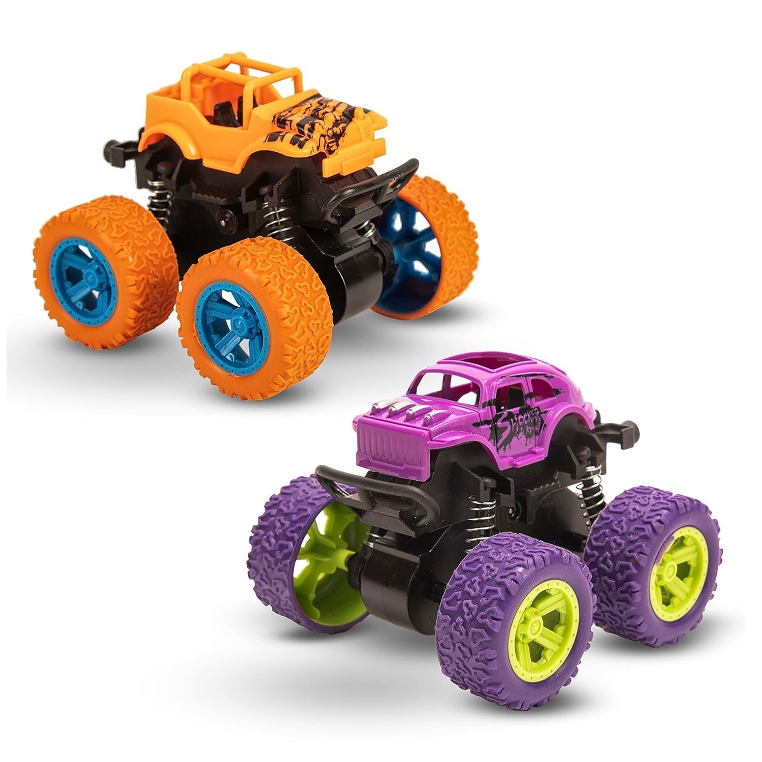 Sky Tech® Monster Trucks (Pack of 2), Friction Powered Monster Car Toys for Boys 3-7 Years Old, Durable High-Density Alloy and Non-Toxic Plastic, Non-Slip Tires for Educational Play(Pack of 2)-image-32