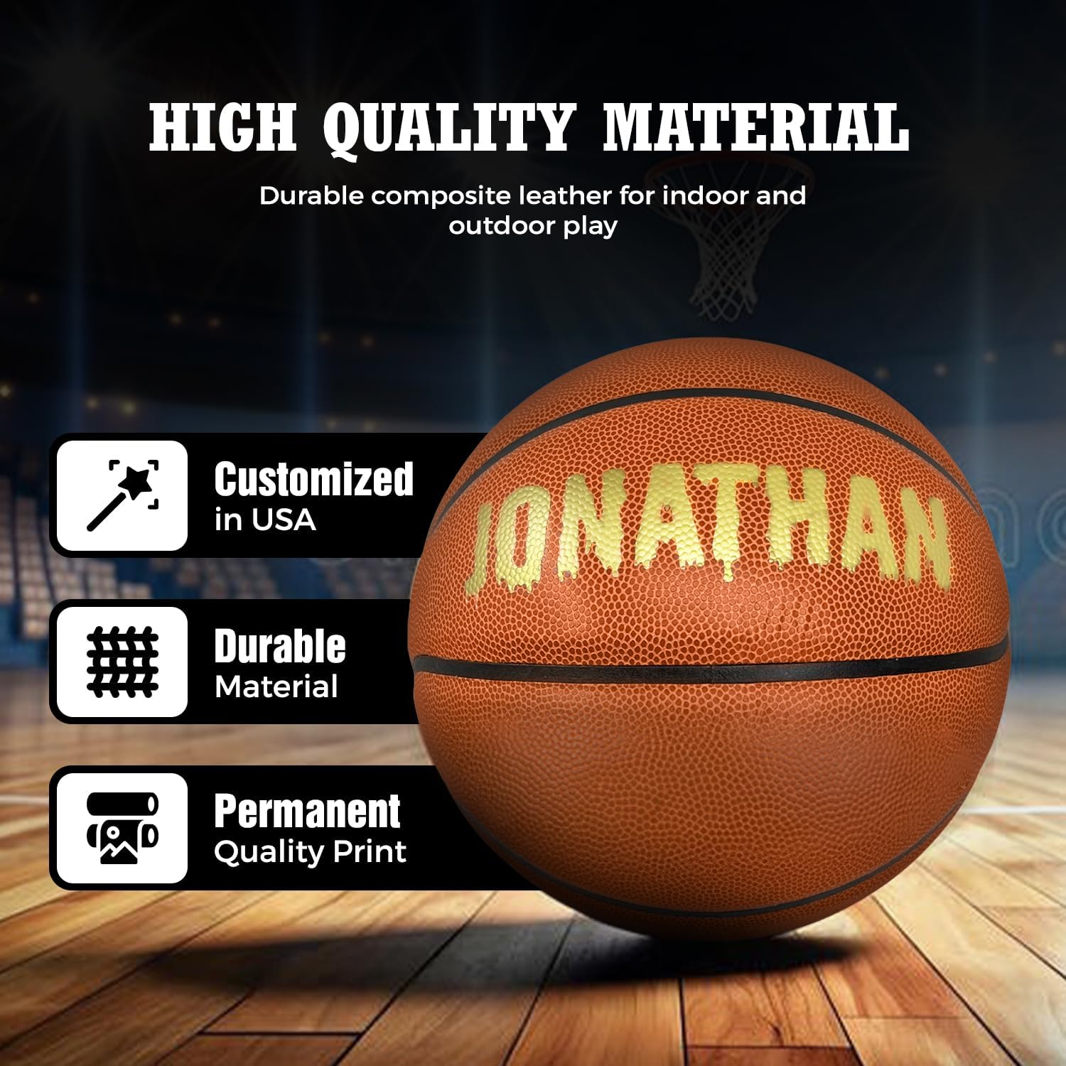 Customized TF250 Indoor Outdoor Basketball - Personalized with Your Name or Text - Ideal Basketball Gift for Son, Daughter, Boy or Girl, Player or Coach