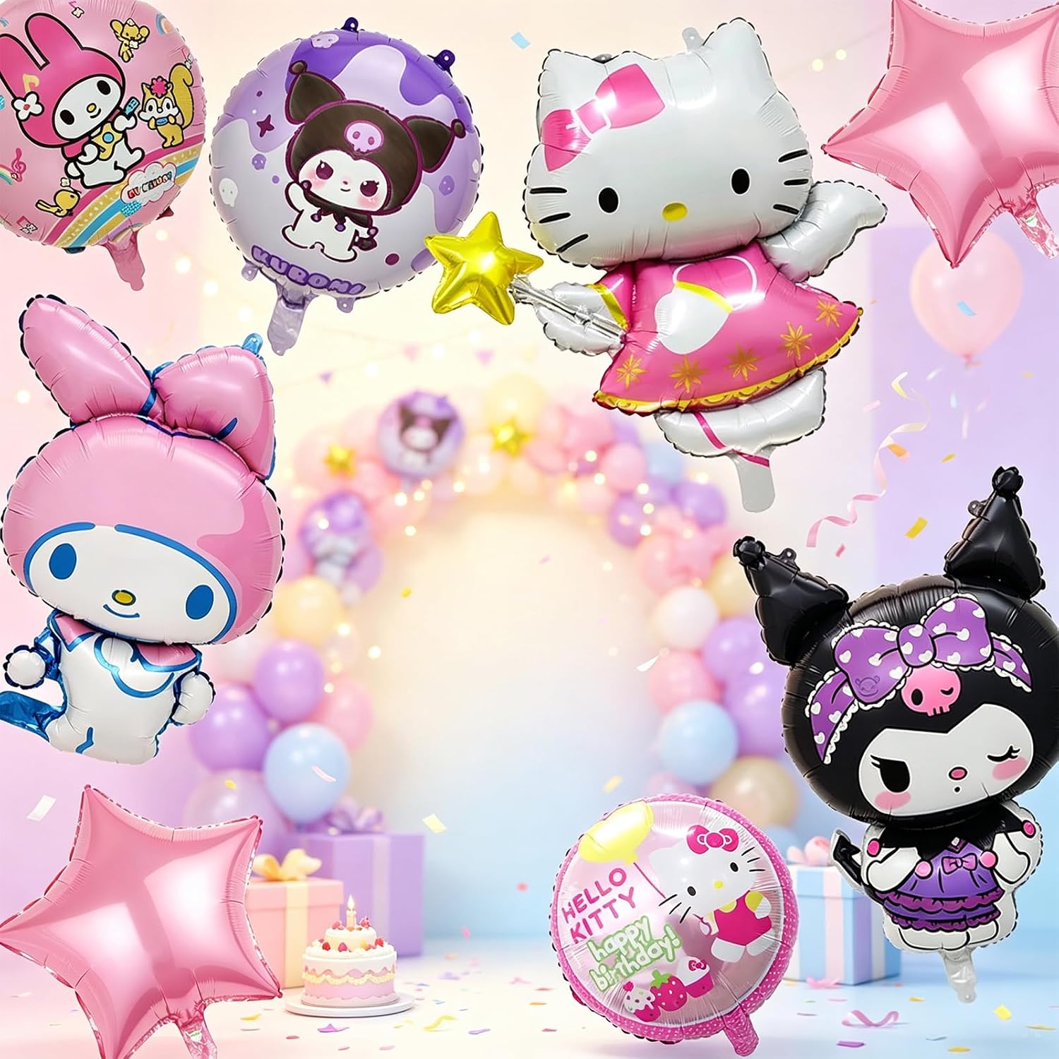 sanlio Birthday Decorations, 8PCS Foil Balloons for Boys Girls anime Party Supplies.. image 4